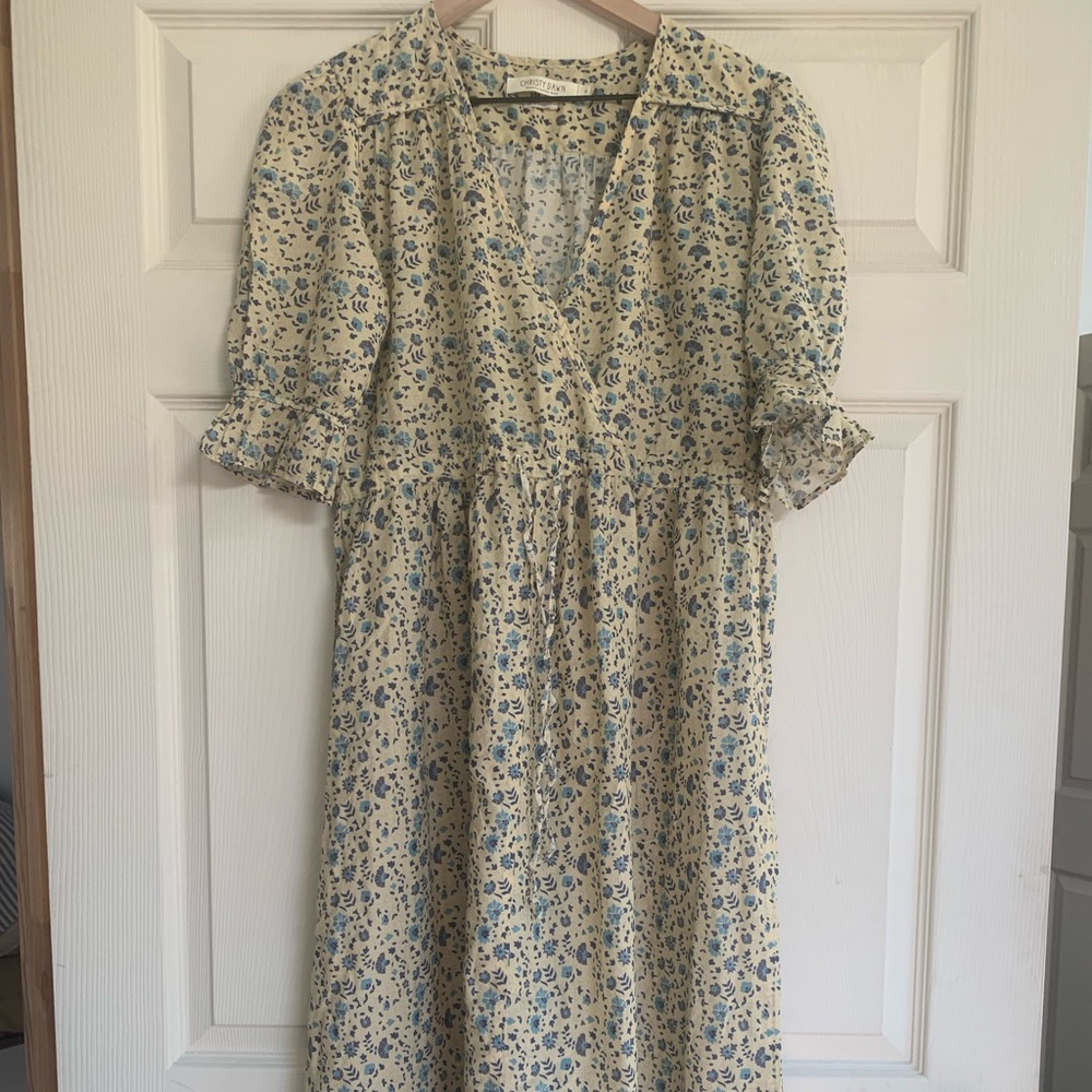 Christy Dawn- Della Dress: Larkspur Ditsy Field Silk